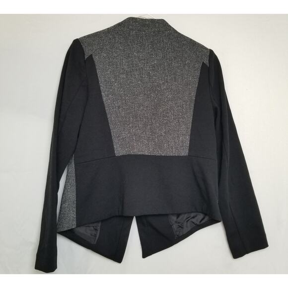 Worthington Petite Moto Jacket Knit Asymmetrical Hem Zip Up Short Tweed Size PM - Picture 3 of 9